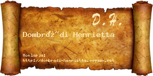 Dombrádi Henrietta névjegykártya