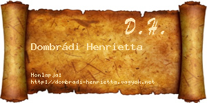 Dombrádi Henrietta névjegykártya