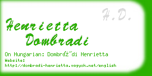 henrietta dombradi business card